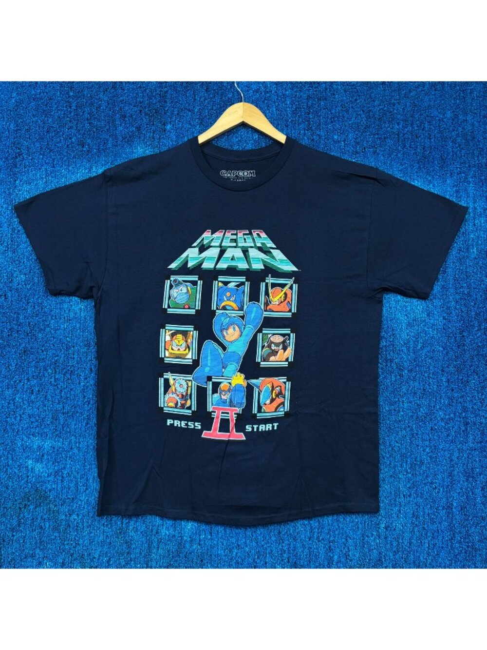 Mega Man II Video Game Blue T-Shirt Size Extra Large